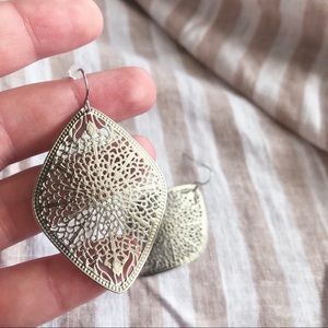 NWOT Premier Designs Silver Diamond Earrings